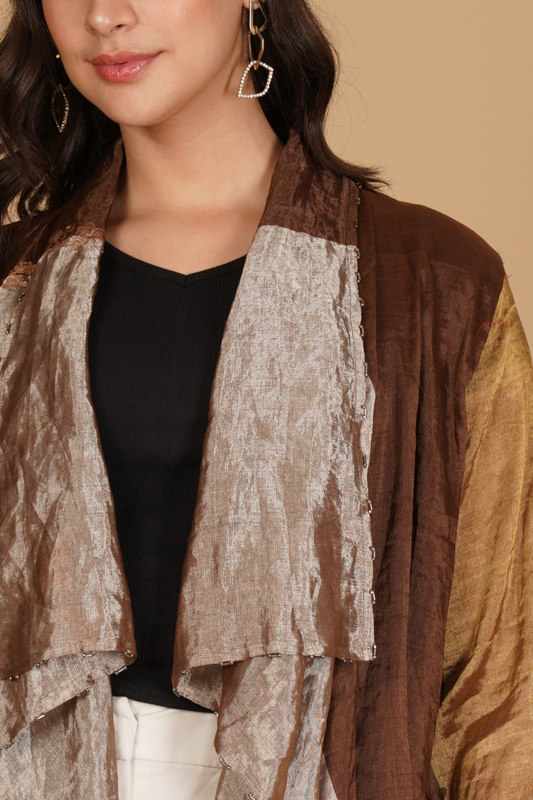 Inara Beige & Brown Tissue Overlay