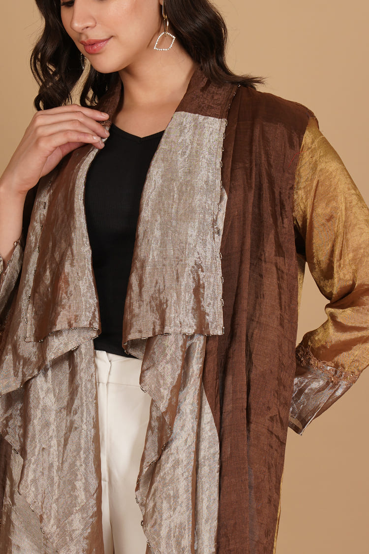 Inara Beige & Brown Tissue Overlay