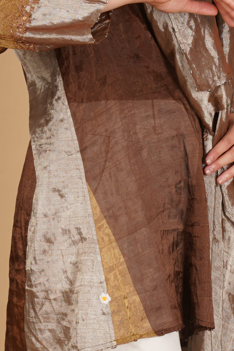Inara Beige & Brown Tissue Overlay