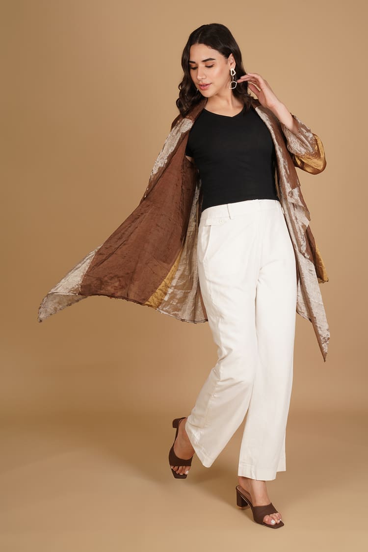 Inara Beige & Brown Tissue Overlay