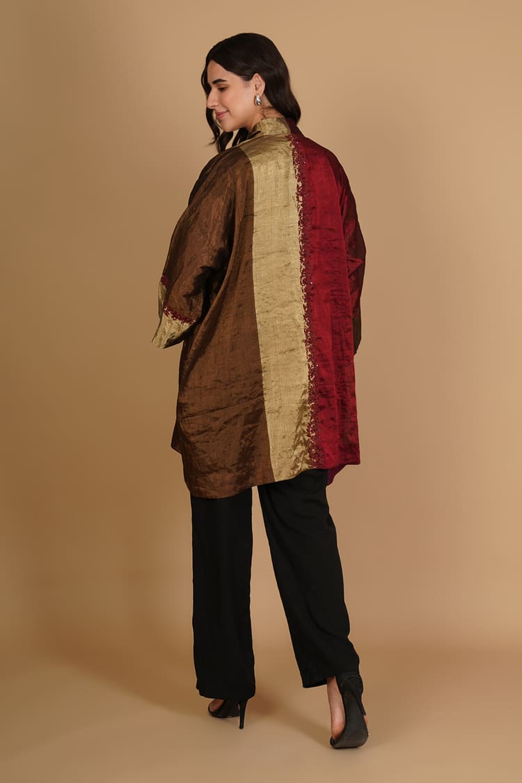 Saira Gold & Red Tissue Overlay