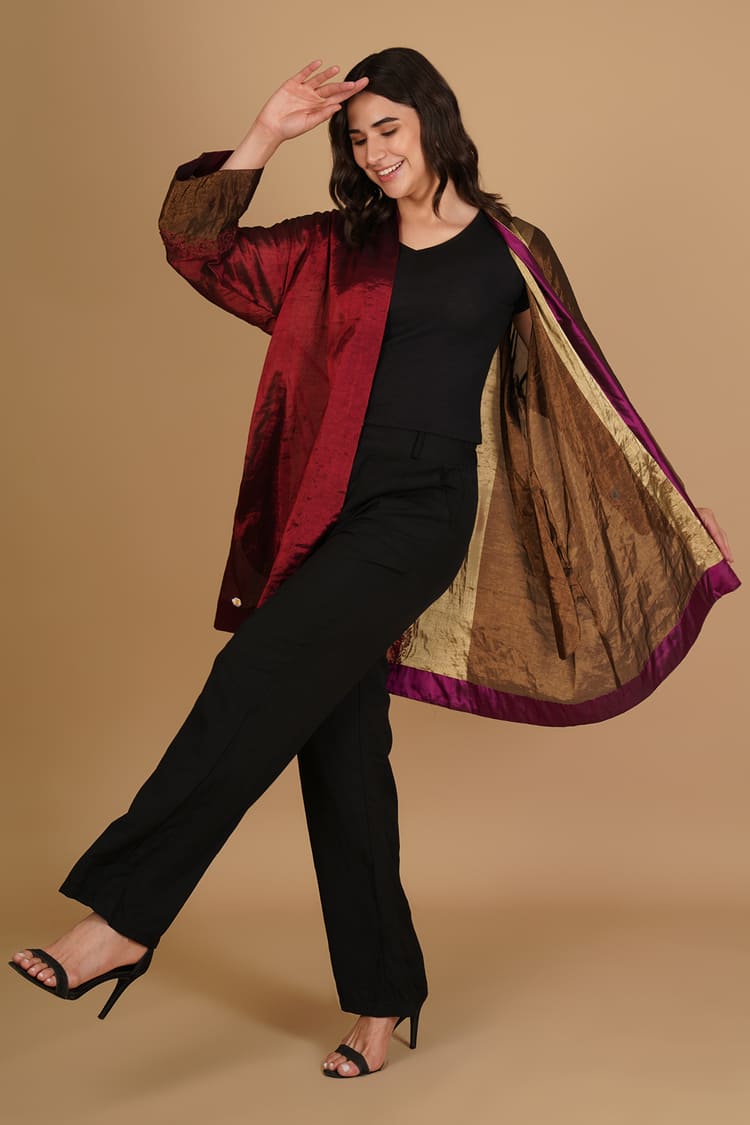 Saira Gold & Red Tissue Overlay