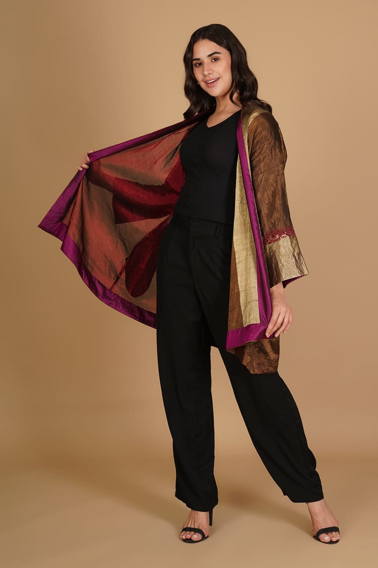 Saira Gold & Red Tissue Overlay