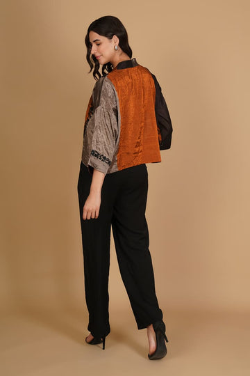 Iyla Rust & Black Tissue Crop