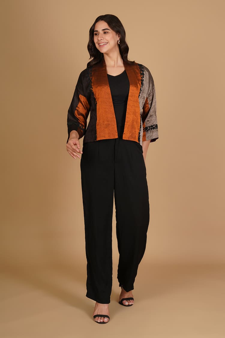 Iyla Rust & Black Tissue Crop