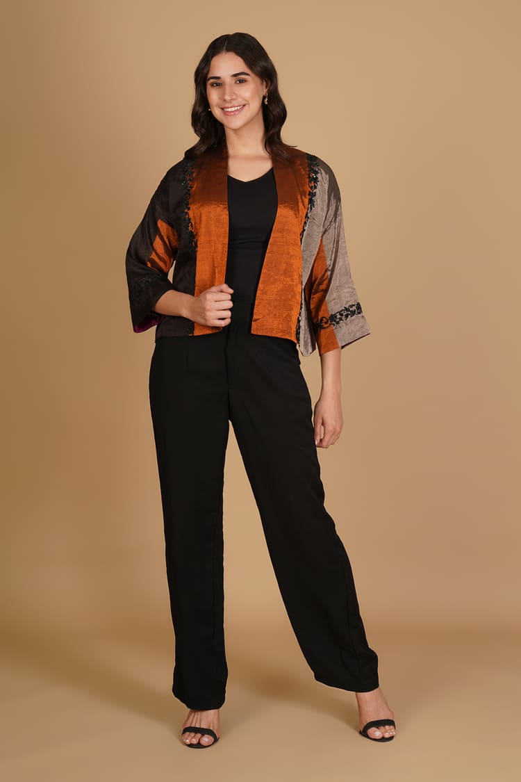 Iyla Rust & Black Tissue Crop