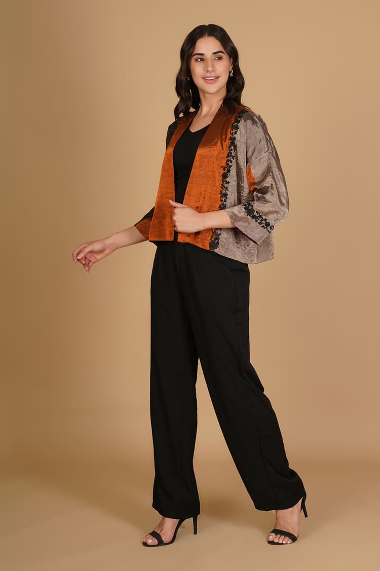 Iyla Rust & Black Tissue Crop