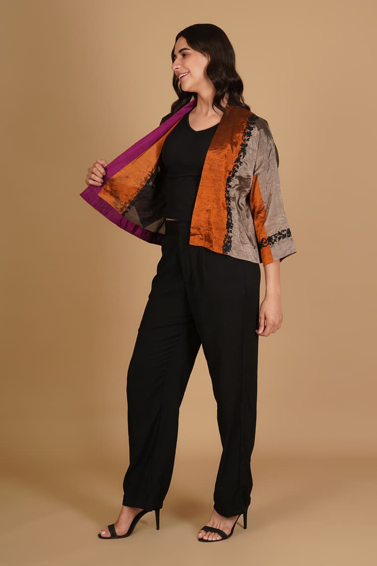 Iyla Rust & Black Tissue Crop