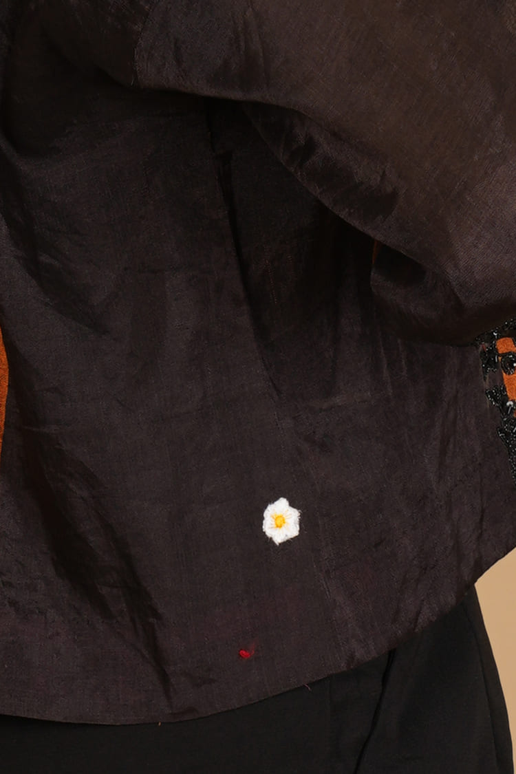 Iyla Rust & Black Tissue Crop