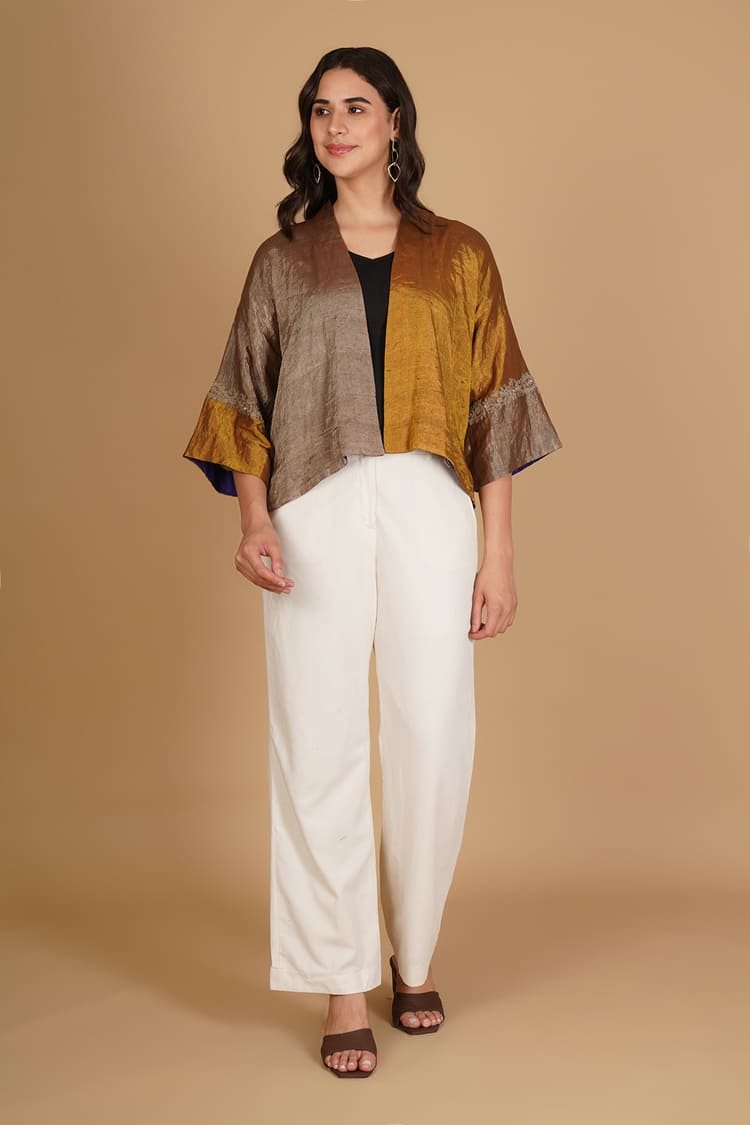 Naira Gold & Grey Tissue Crop