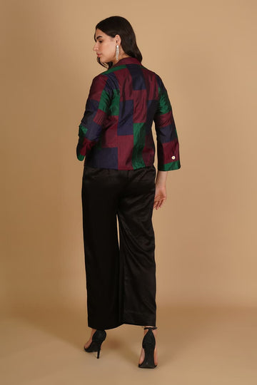 Samara Multicolour Silk Patchwork Short Jacket
