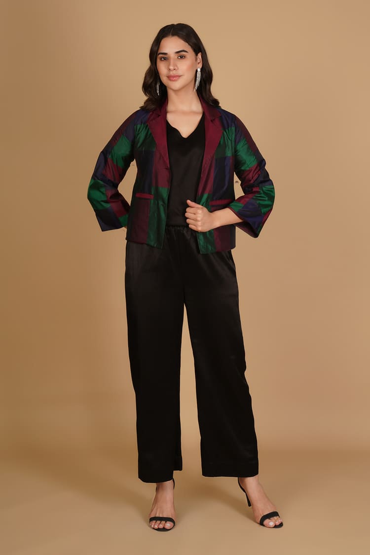 Samara Multicolour Silk Patchwork Short Jacket