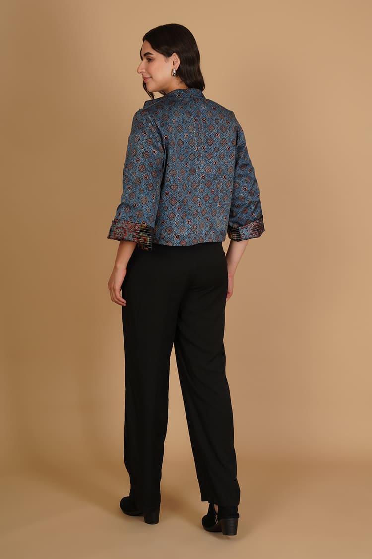 Eira Grey Velvet Short Jacket