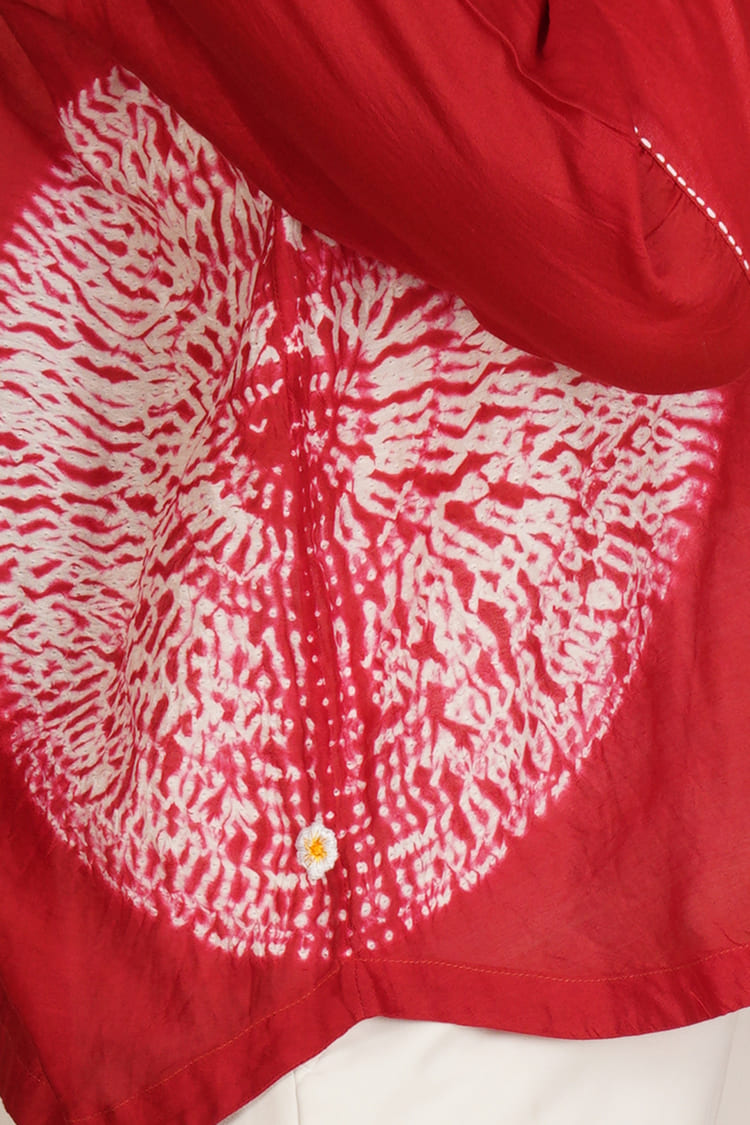Alina Red & White Shibori Shirt