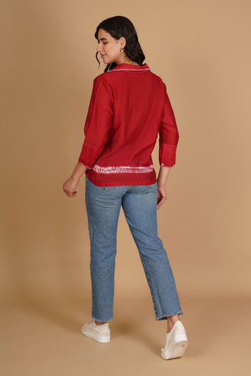Liyana Red Shibori Shirt