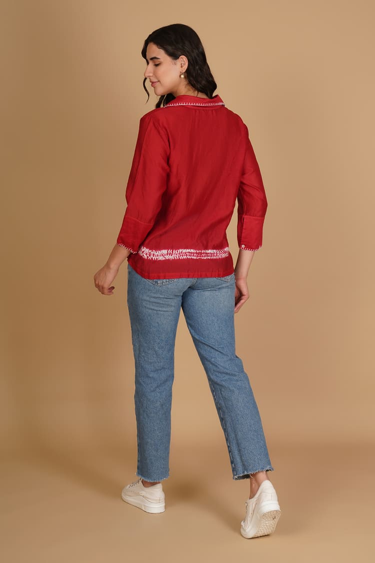 Liyana Red Shibori Shirt