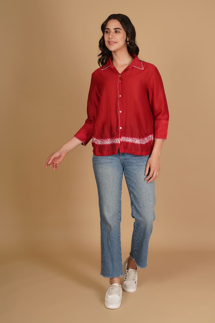 Liyana Red Shibori Shirt