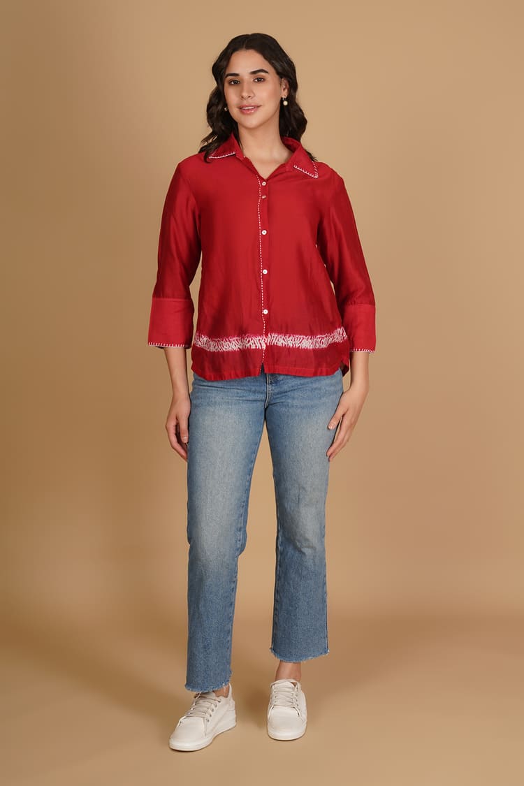 Liyana Red Shibori Shirt