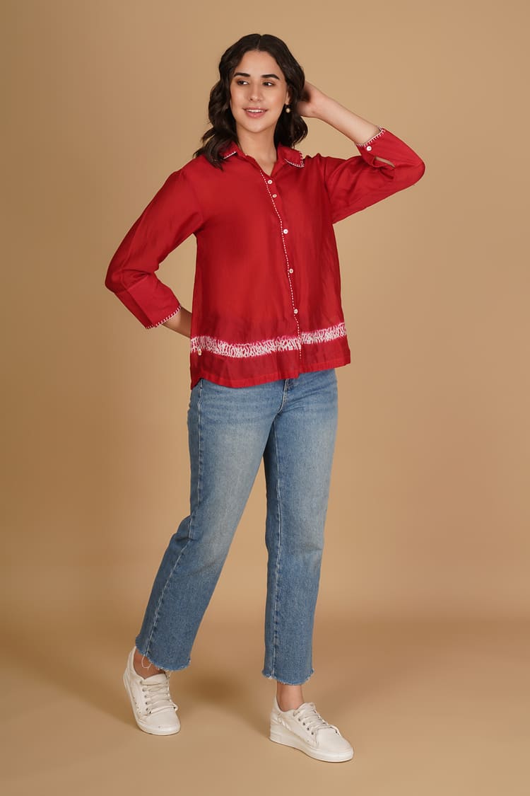 Liyana Red Shibori Shirt