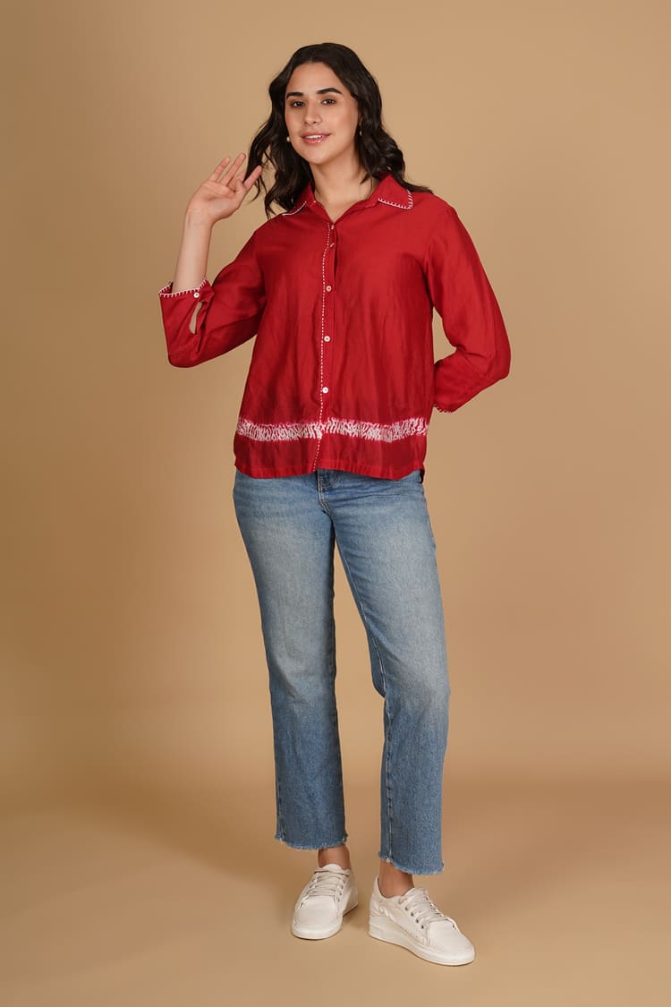 Liyana Red Shibori Shirt