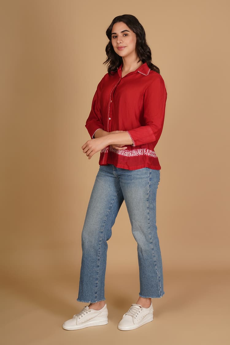 Liyana Red Shibori Shirt