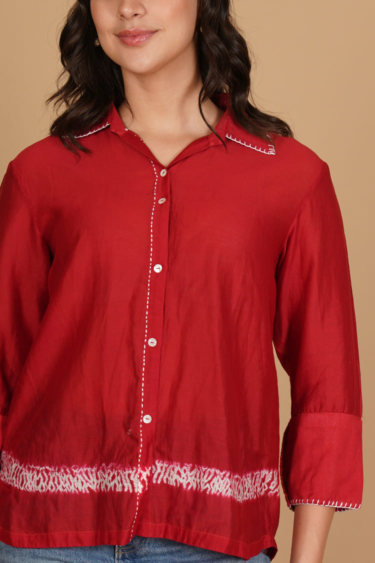 Liyana Red Shibori Shirt
