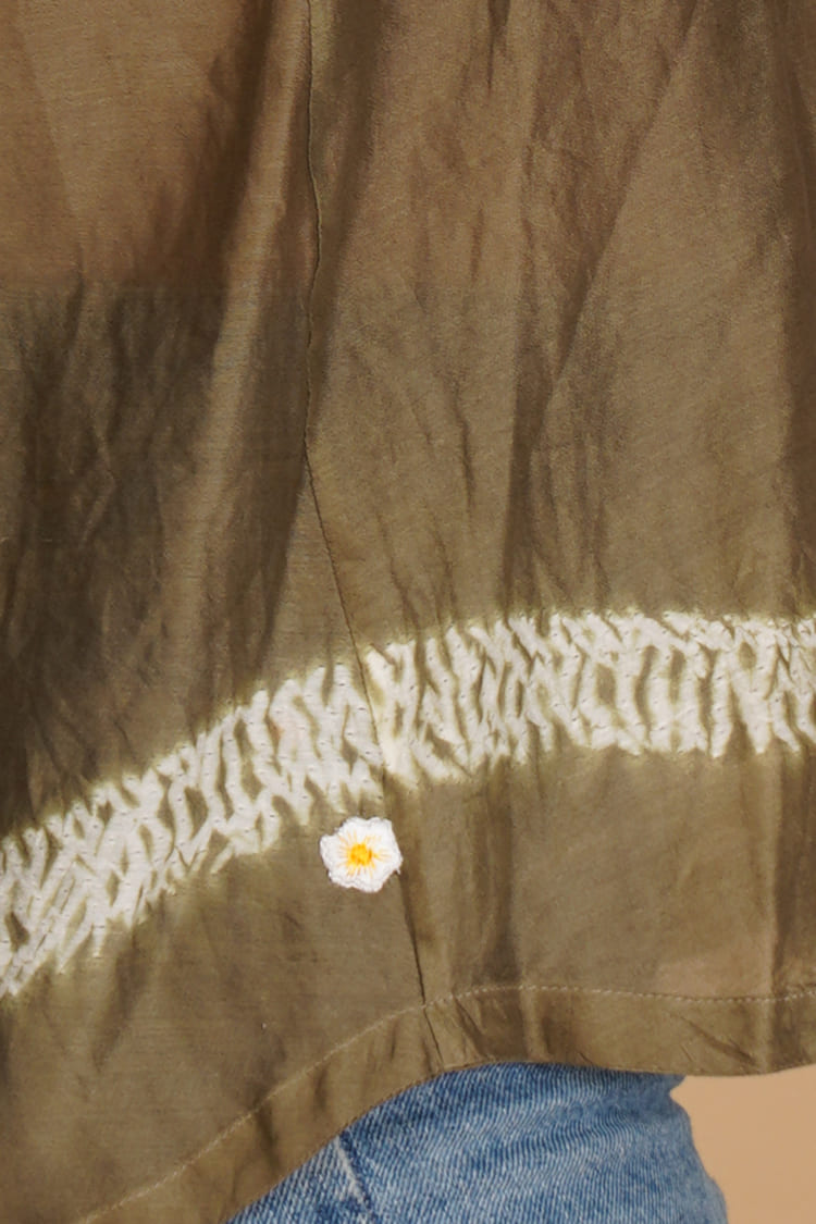 Anika Mehndi Green Shibori Shirt