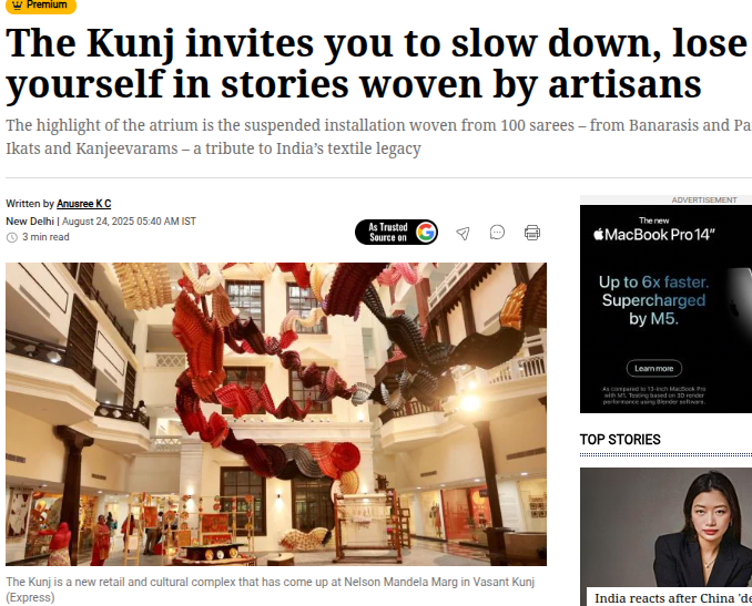 The Kunj invites you to slow down, lose yourself in stories woven by artisans