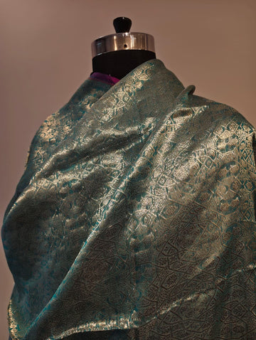 Blue & Gold Banarasi Dupatta