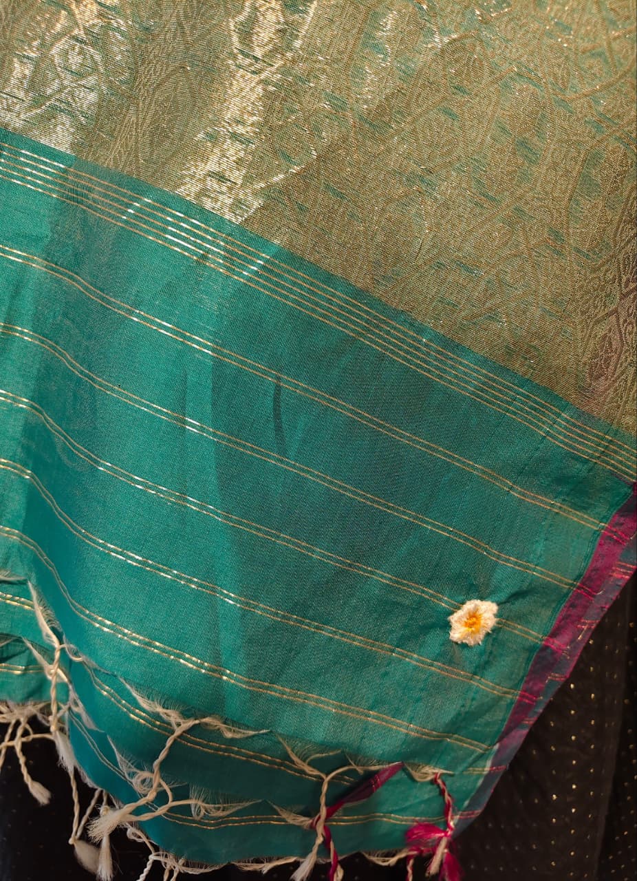 Blue & Gold Banarasi Dupatta