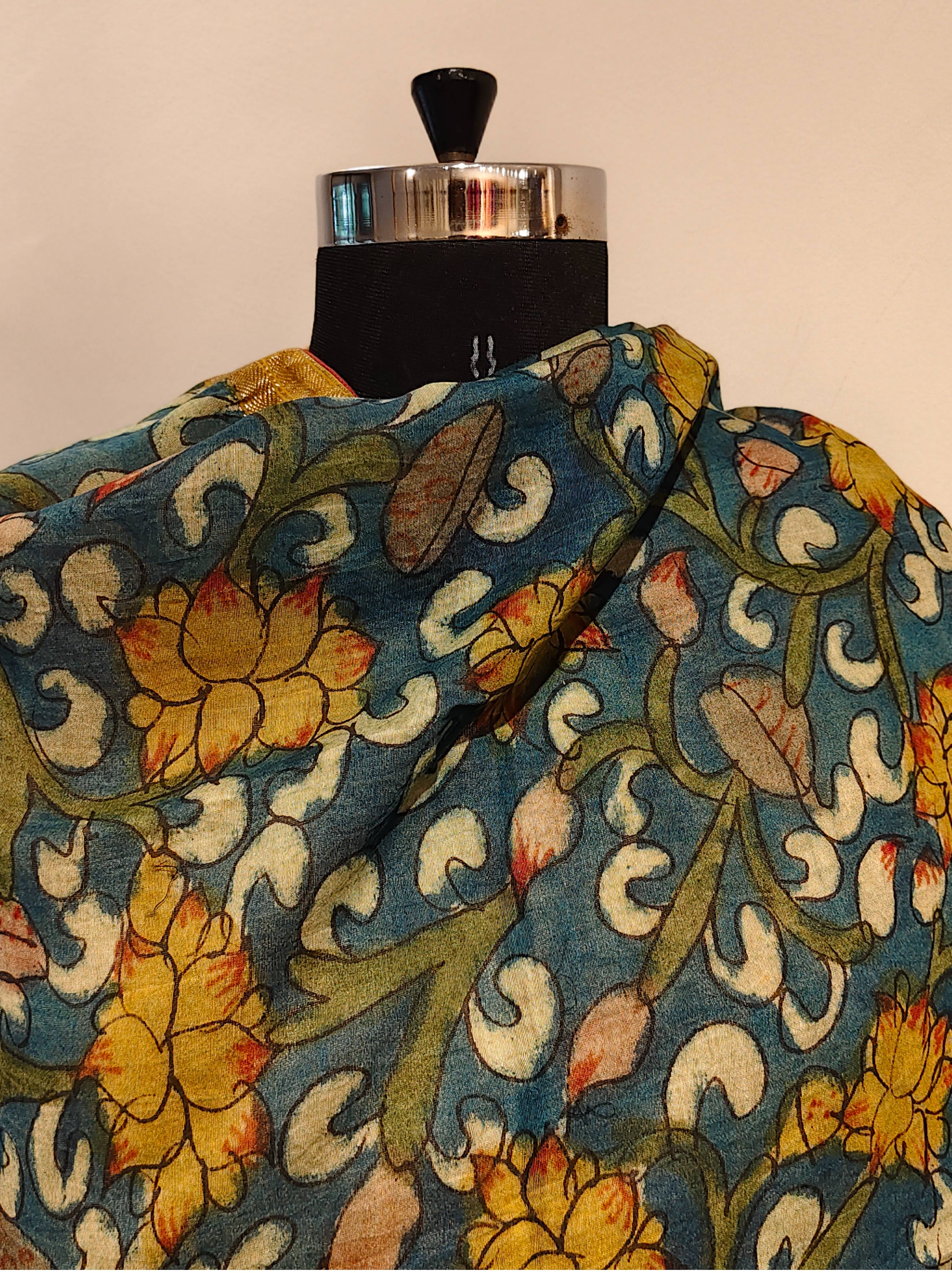 Chanderi Kalamkari Dupatta