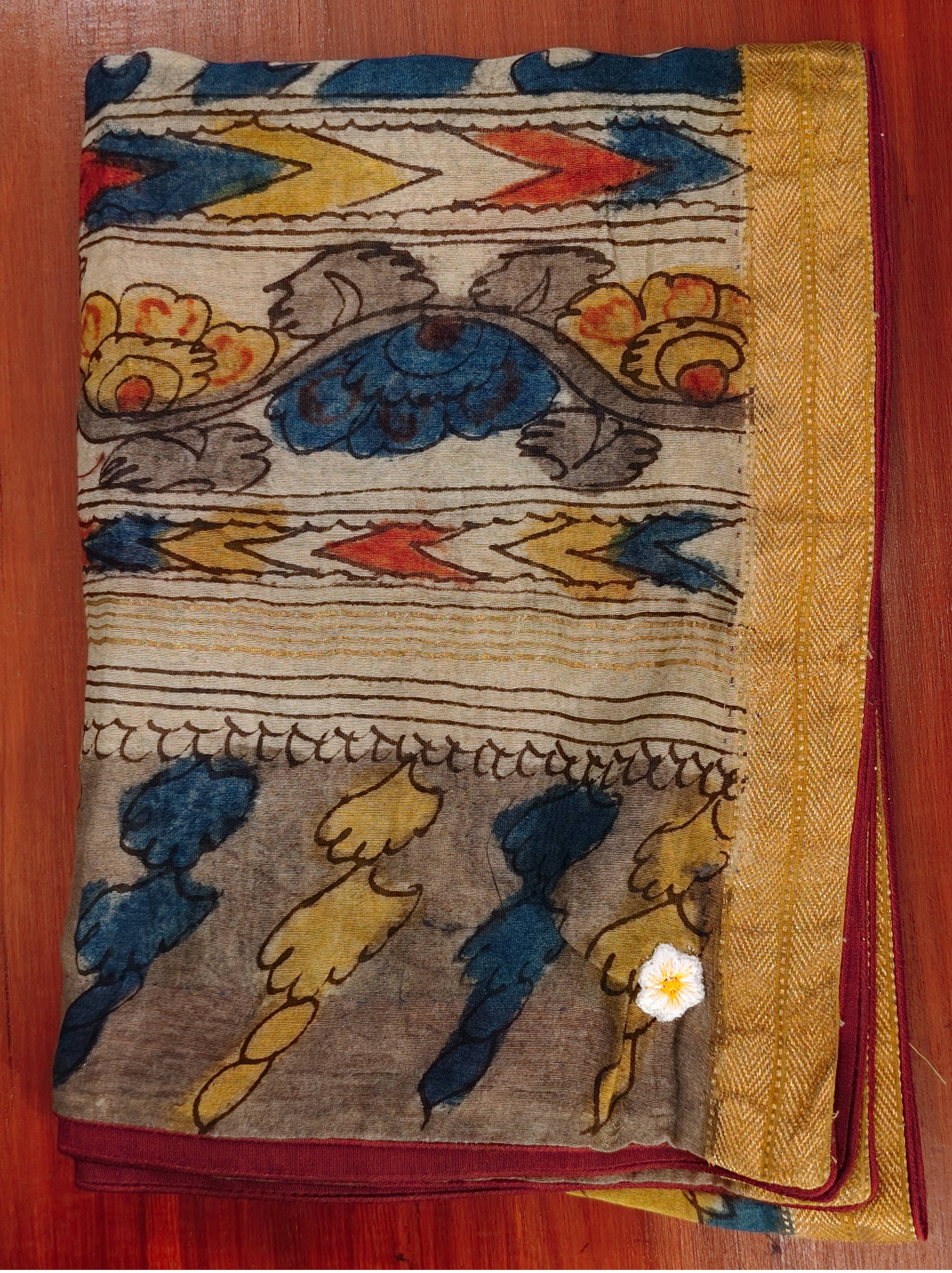 Chanderi Kalamkari Dupatta
