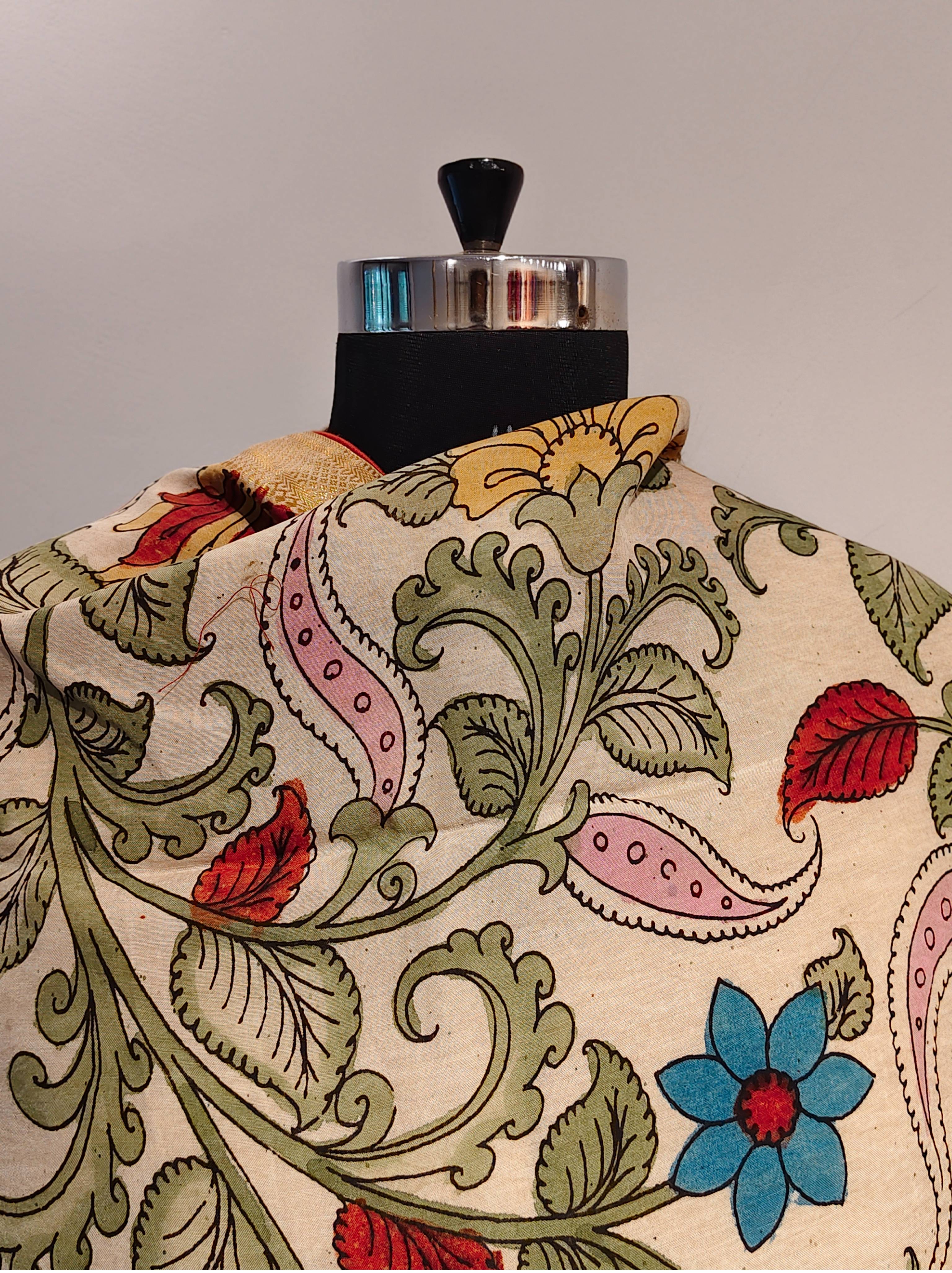Chanderi Kalamkari Dupatta