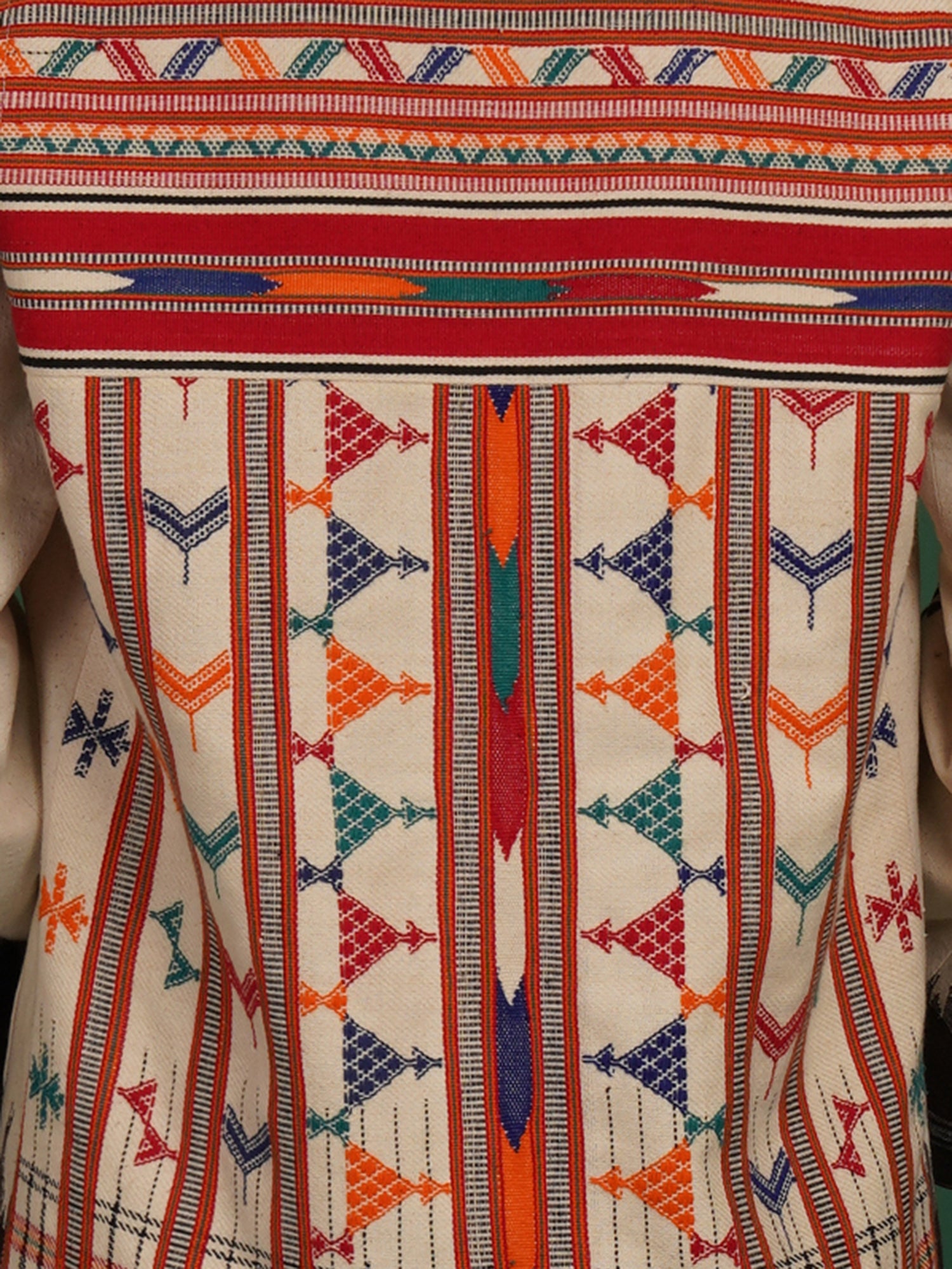 White Kotpad Ikat Cotton Short Jacket