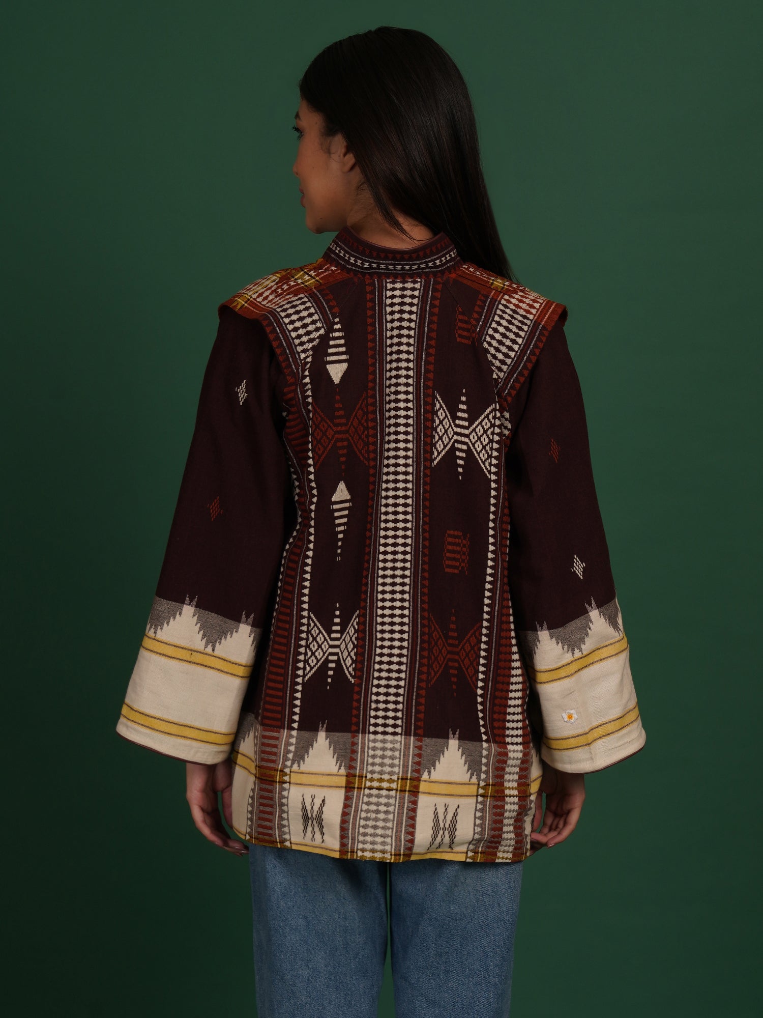 Brown Kotpad Ajrak Short Jacket
