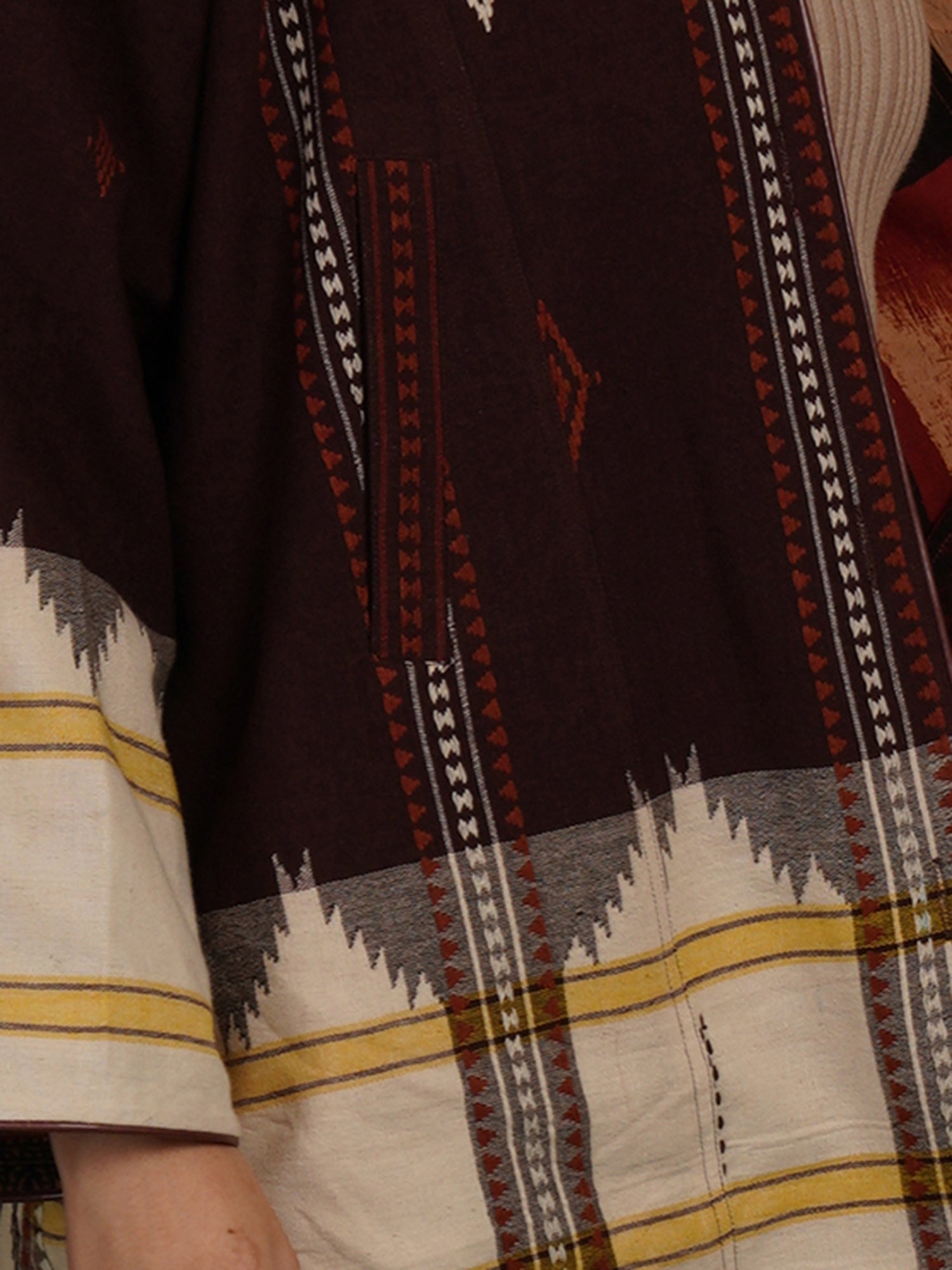 Brown Kotpad Ajrak Short Jacket