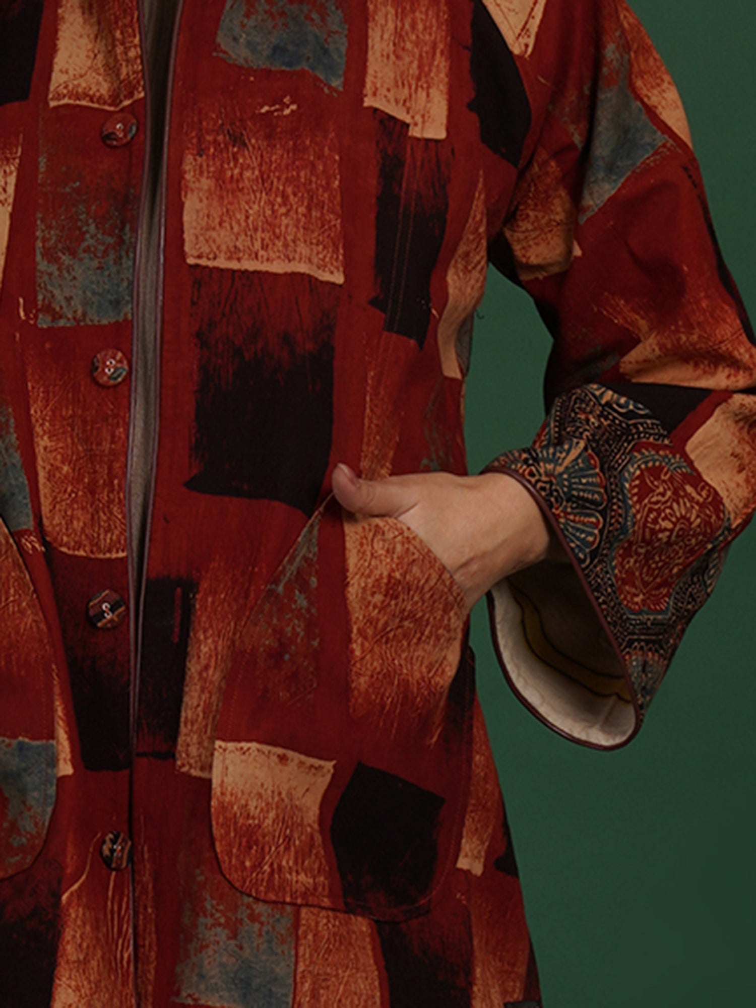 Brown Kotpad Ajrak Short Jacket