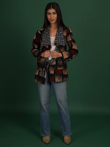 Blue Kantha Ajrak Overlay