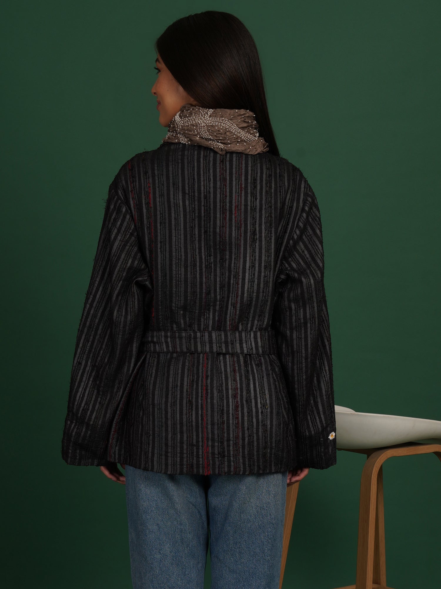 Tussar Ikat Cotton Short Jacket