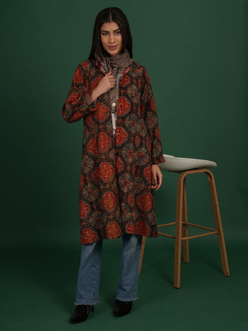 Offwhite Kotpad Ajrak Long Jacket