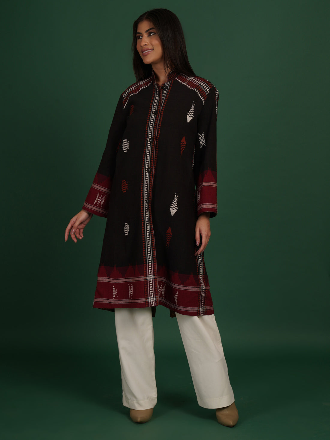 Kotpad Ikat Cotton Long Jacket