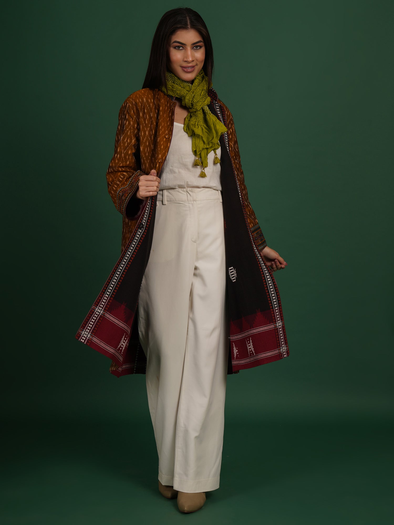 Kotpad Ikat Cotton Long Jacket