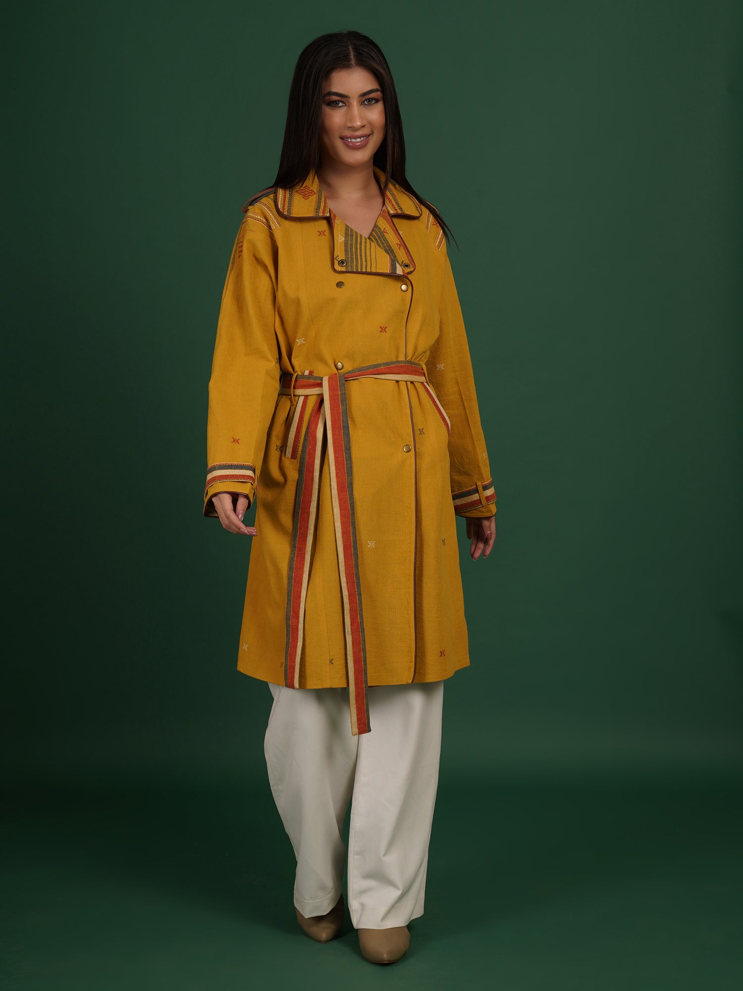 Yellow Bhujodi Trench Jacket