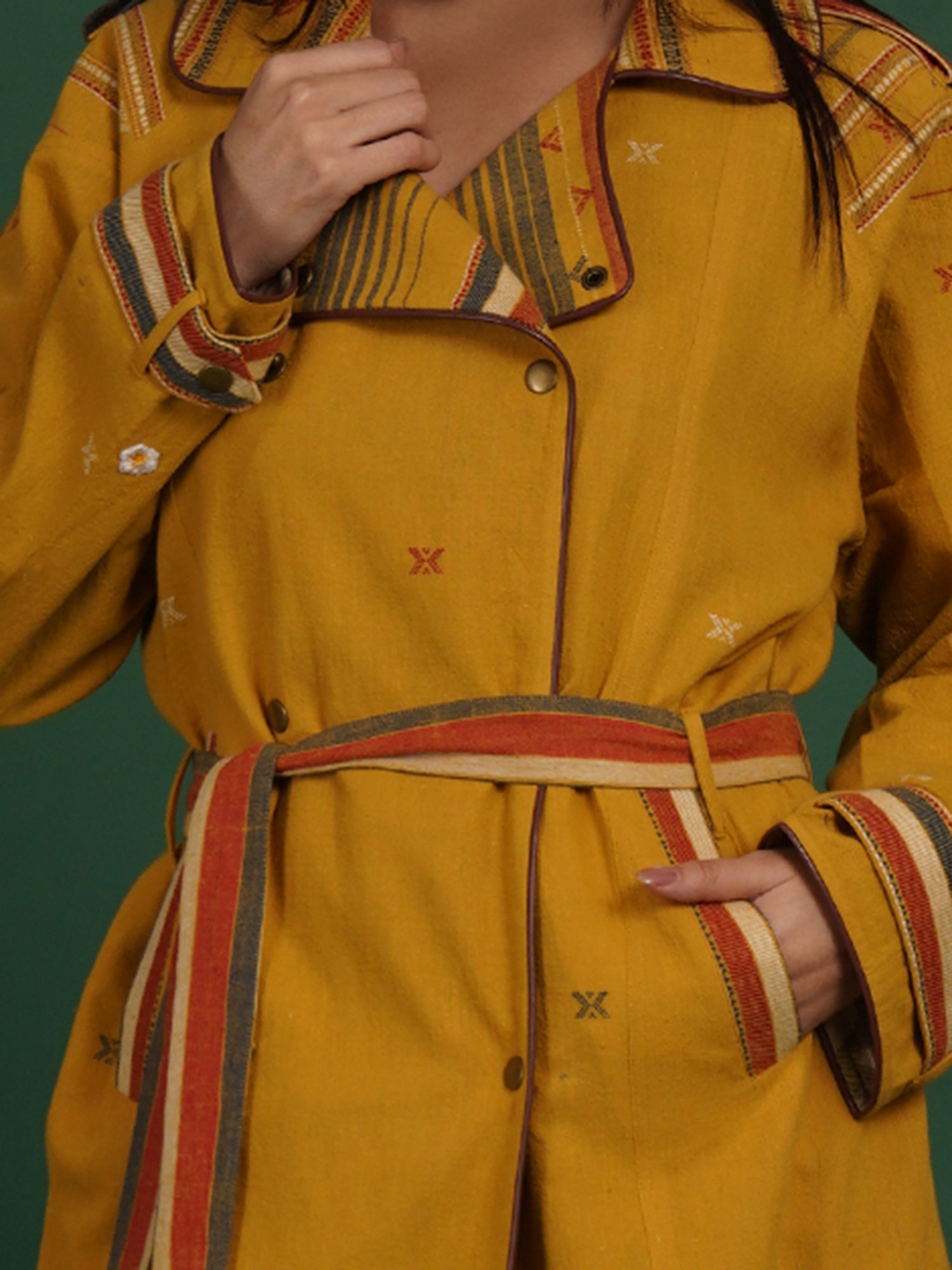 Yellow Bhujodi Trench Jacket