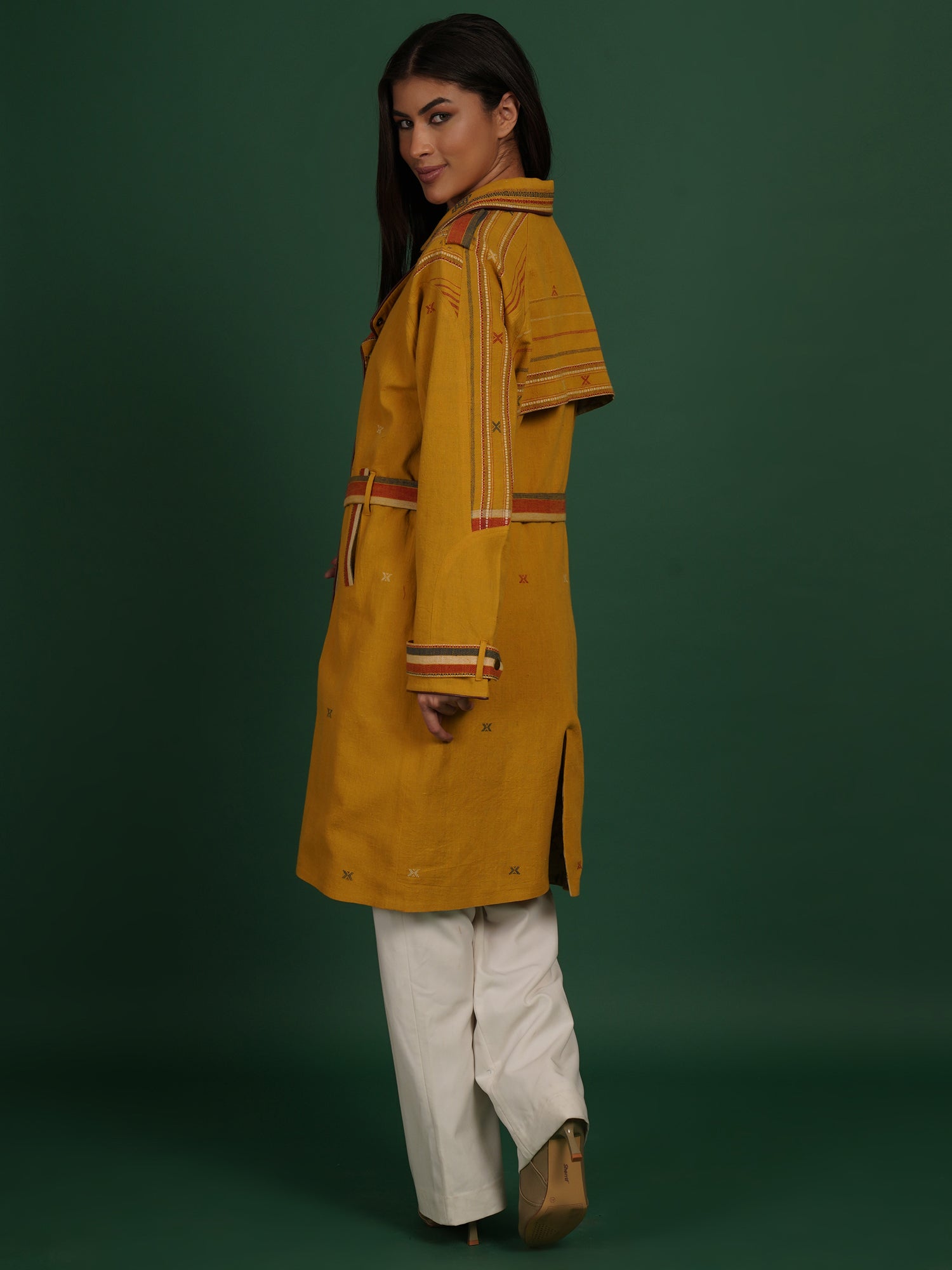 Yellow Bhujodi Trench Jacket