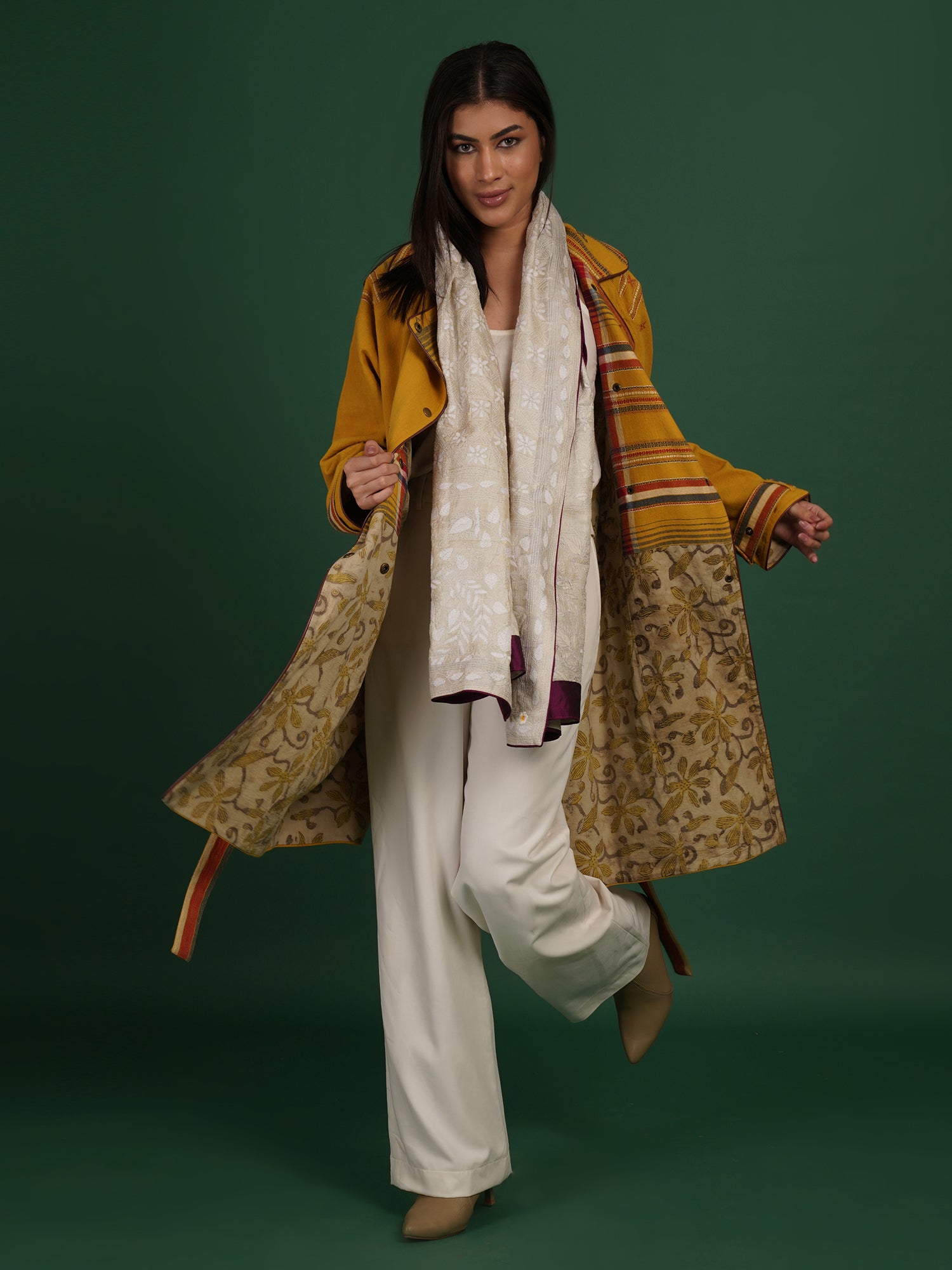 Yellow Bhujodi Trench Jacket