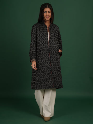 Tussar Woollen Long Jacket