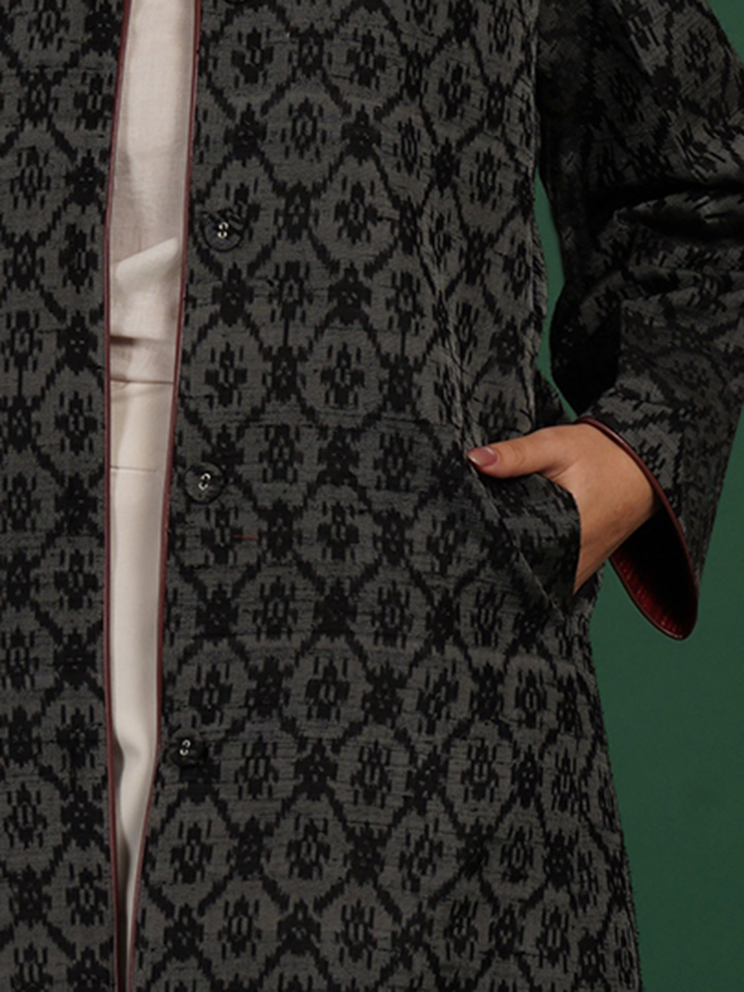 Tussar Woollen Long Jacket