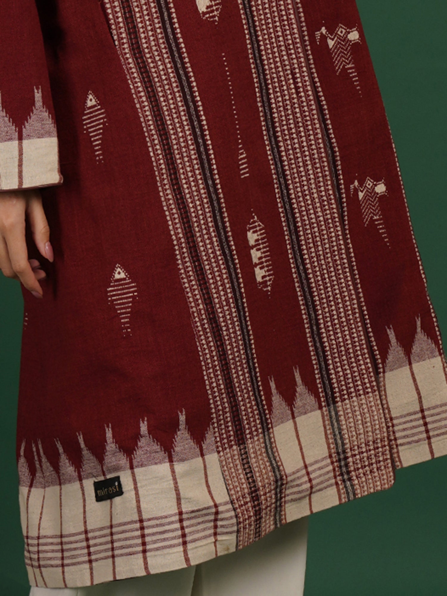 Rust Kotpad Ajrak Long Jacket