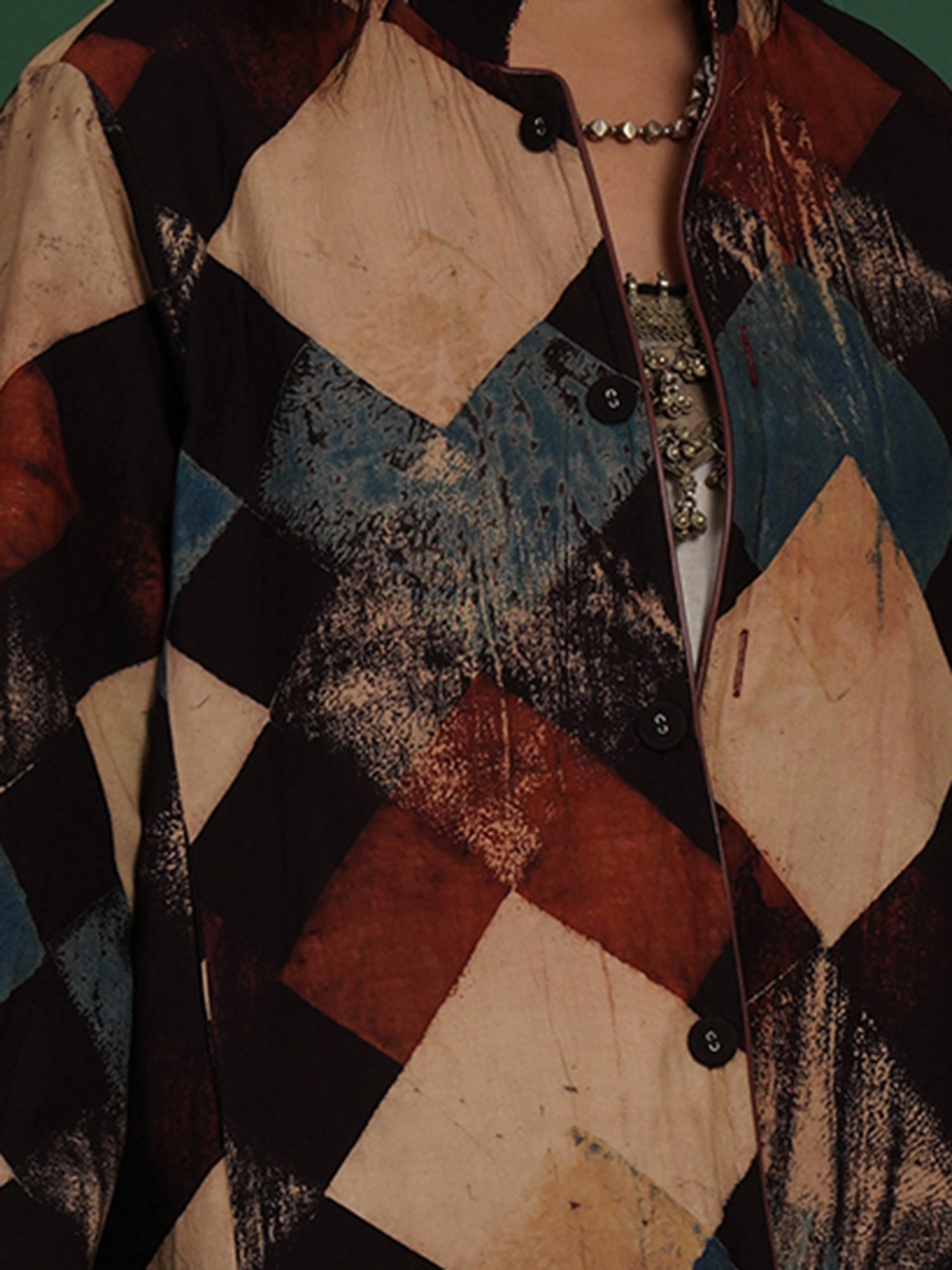 Rust Kotpad Ajrak Long Jacket